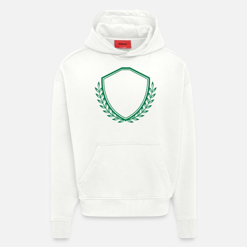 Emblème de l’écusson - Sweat à capuche bio épais oversize fabriqué en UE - OFF WHITE
