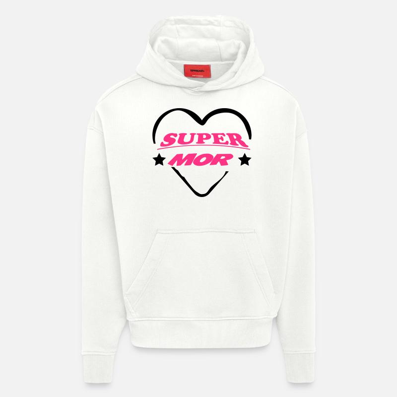 SUPER MOR - Sweat à capuche bio épais oversize fabriqué en UE - OFF WHITE
