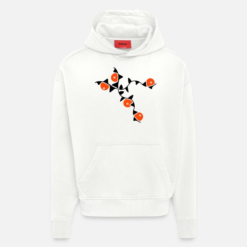 Vrilles de fleurs - Sweat à capuche bio épais oversize fabriqué en UE - OFF WHITE