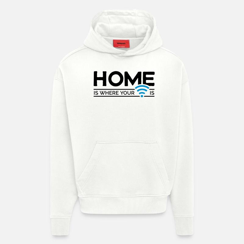 home is where … wi-fi - Hoodie- made by SPREAD  - OFF WHITE