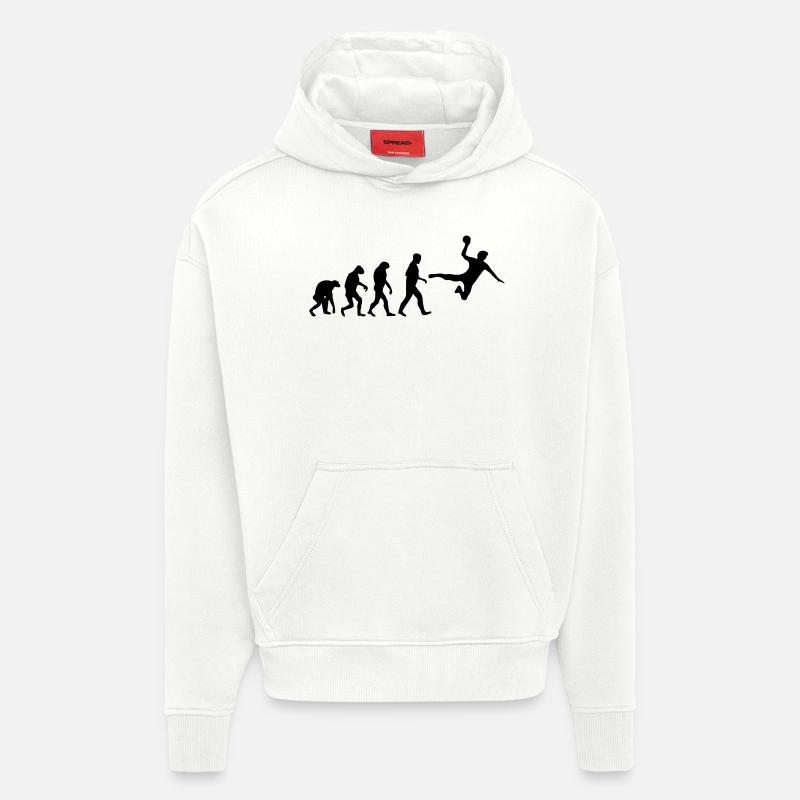 handball evolution hand-ball - Sweat à capuche bio épais oversize fabriqué en UE - OFF WHITE