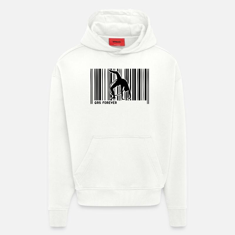 code barre grs gymnastique4 - Sweat à capuche bio épais oversize fabriqué en UE - OFF WHITE