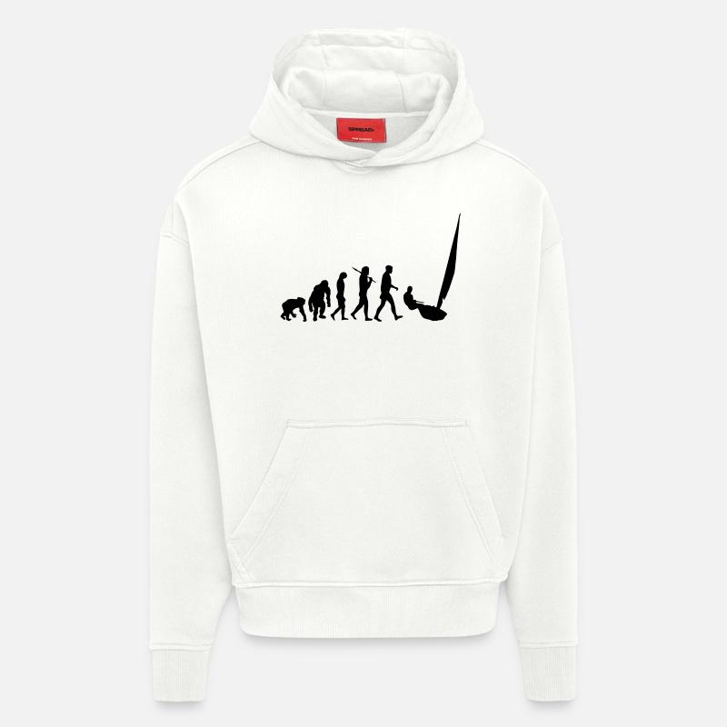 Evolution Voile - Sweat à capuche bio épais oversize fabriqué en UE - OFF WHITE