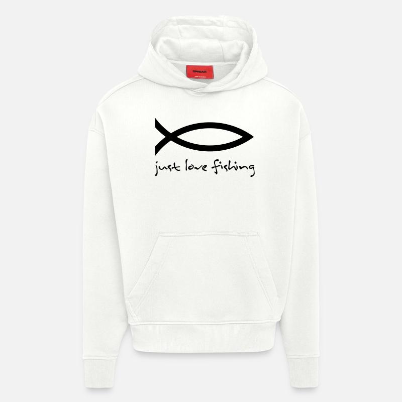 pêche - Sweat à capuche bio épais oversize fabriqué en UE - OFF WHITE