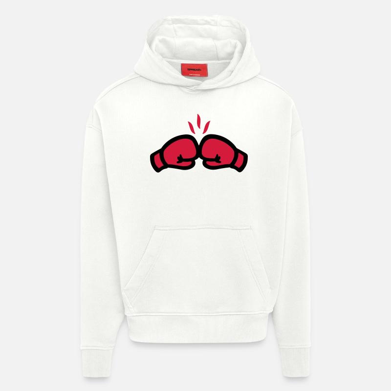 Boxe - Sweat à capuche bio épais oversize fabriqué en UE - OFF WHITE
