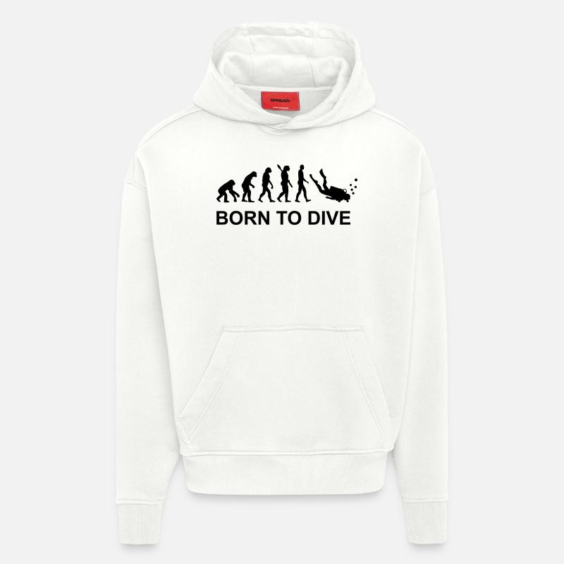 Évolution Plongée - Sweat à capuche bio épais oversize fabriqué en UE - OFF WHITE