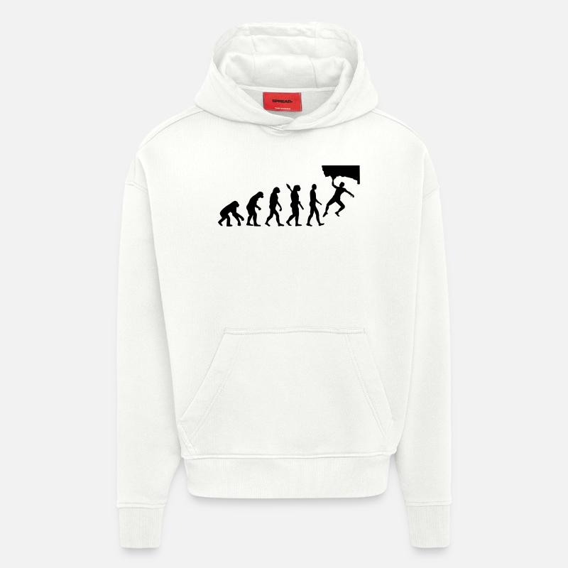 Evolution Bouldering - Hoodie- made by SPREAD  - OFF WHITE