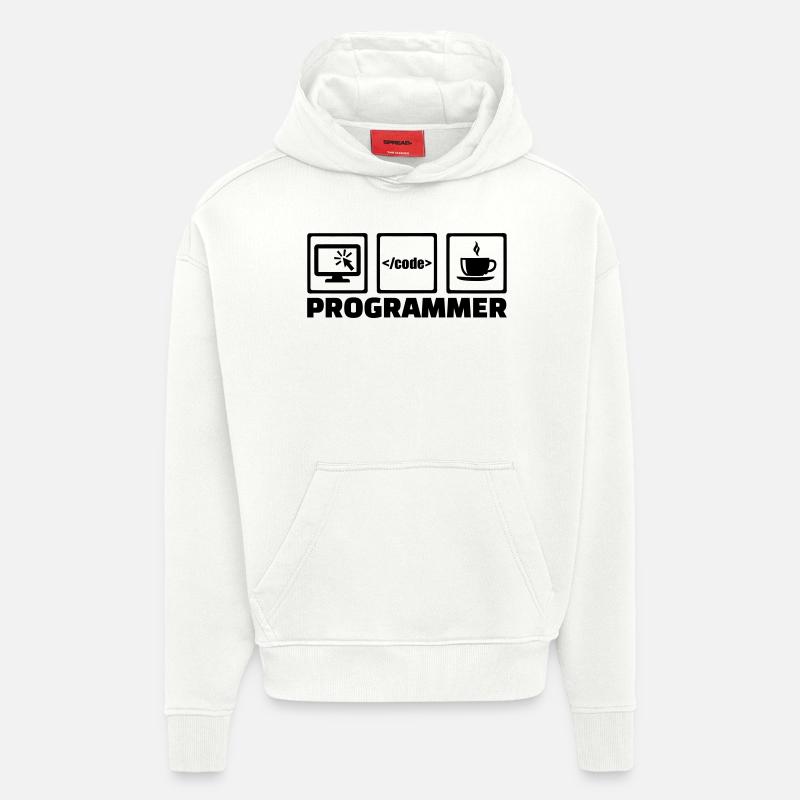 Programmeur - Sweat à capuche bio épais oversize fabriqué en UE - OFF WHITE