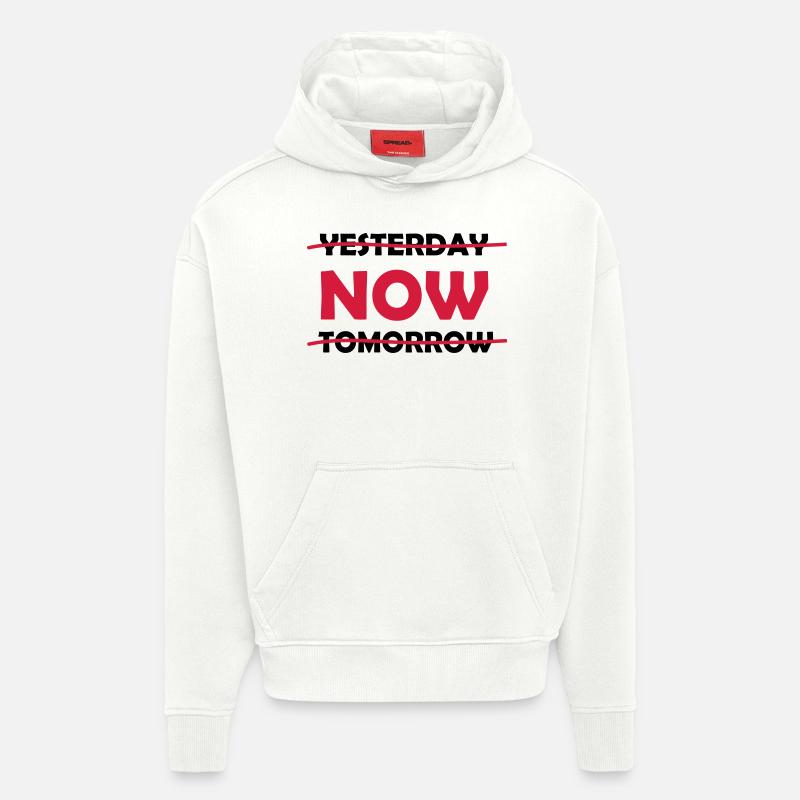 yesterday_now_tomorrow_1 - Sweat à capuche bio épais oversize fabriqué en UE - OFF WHITE
