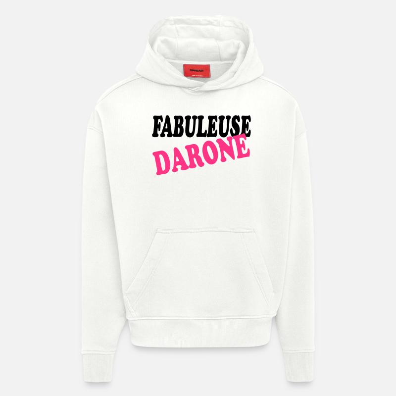 FABULEUSE DARONE - Sweat à capuche bio épais oversize fabriqué en UE - OFF WHITE