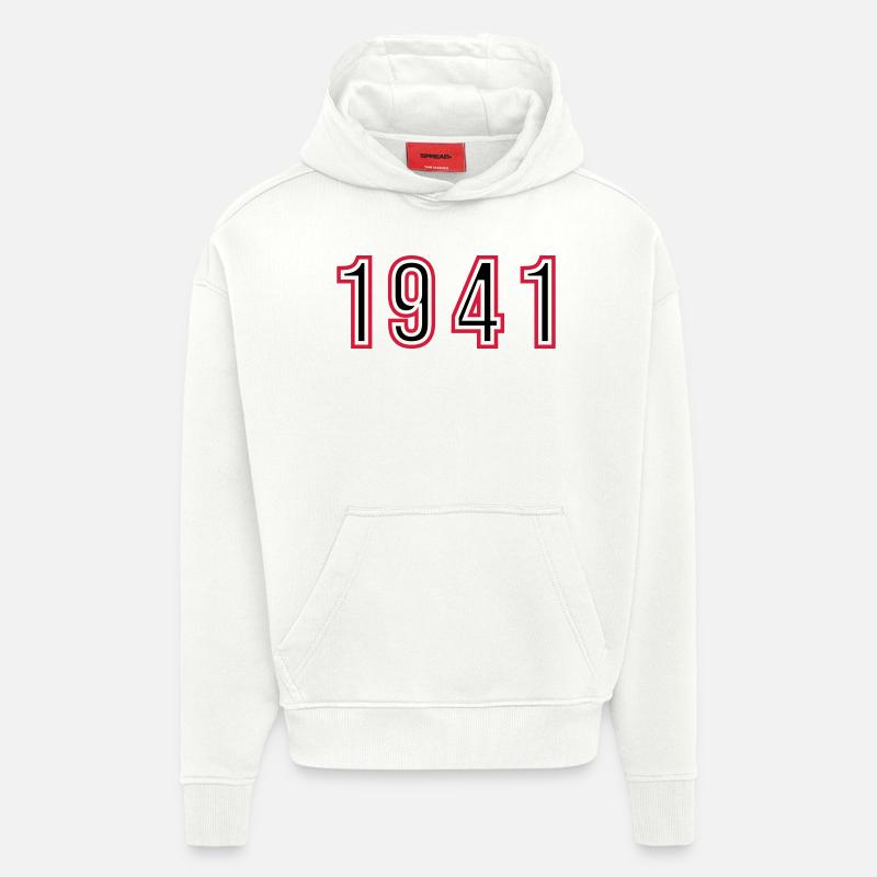1941 Numéro de l’année - Sweat à capuche bio épais oversize fabriqué en UE - OFF WHITE