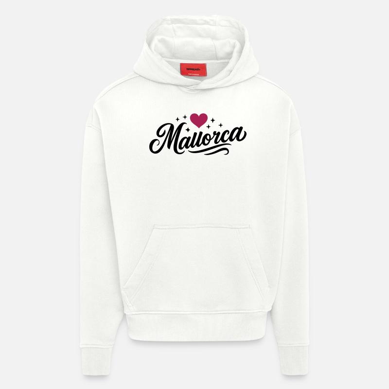 Cœur de Majorque - Sweat à capuche bio épais oversize fabriqué en UE - OFF WHITE
