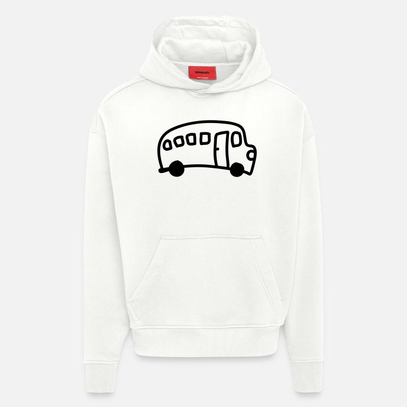 Bus - Ligne - Sweat à capuche bio épais oversize fabriqué en UE - OFF WHITE
