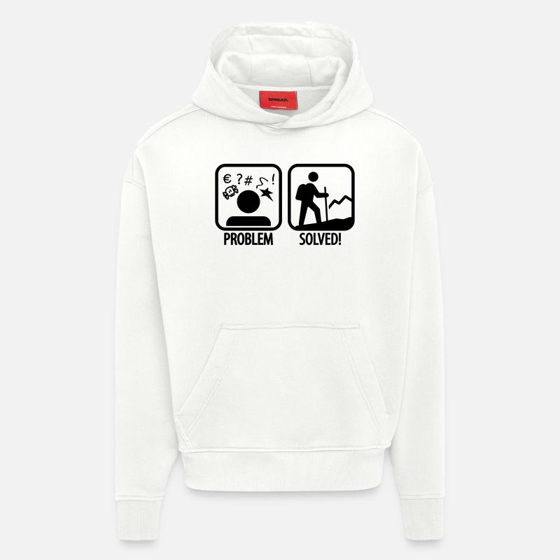 hiking: problem solved - Hoodie- made by SPREAD  - OFF WHITE