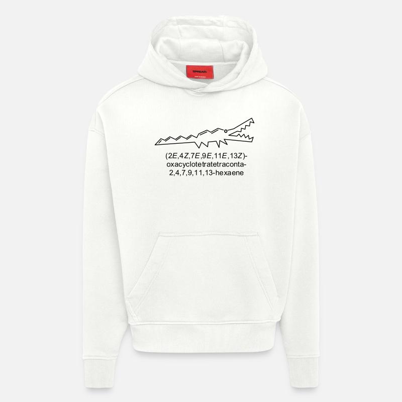 Crocene - chimie - crocodile - Sweat à capuche bio épais oversize fabriqué en UE - OFF WHITE