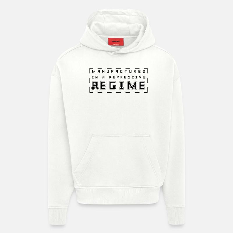 Fabriqué est un régime répressif - Sweat à capuche bio épais oversize fabriqué en UE - OFF WHITE