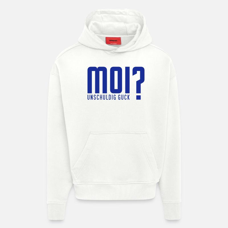 MOI? peep innocent - Sweat à capuche bio épais oversize fabriqué en UE - OFF WHITE