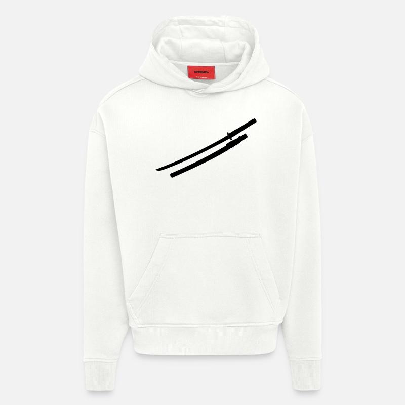 Samurai épée - Sweat à capuche bio épais oversize fabriqué en UE - OFF WHITE