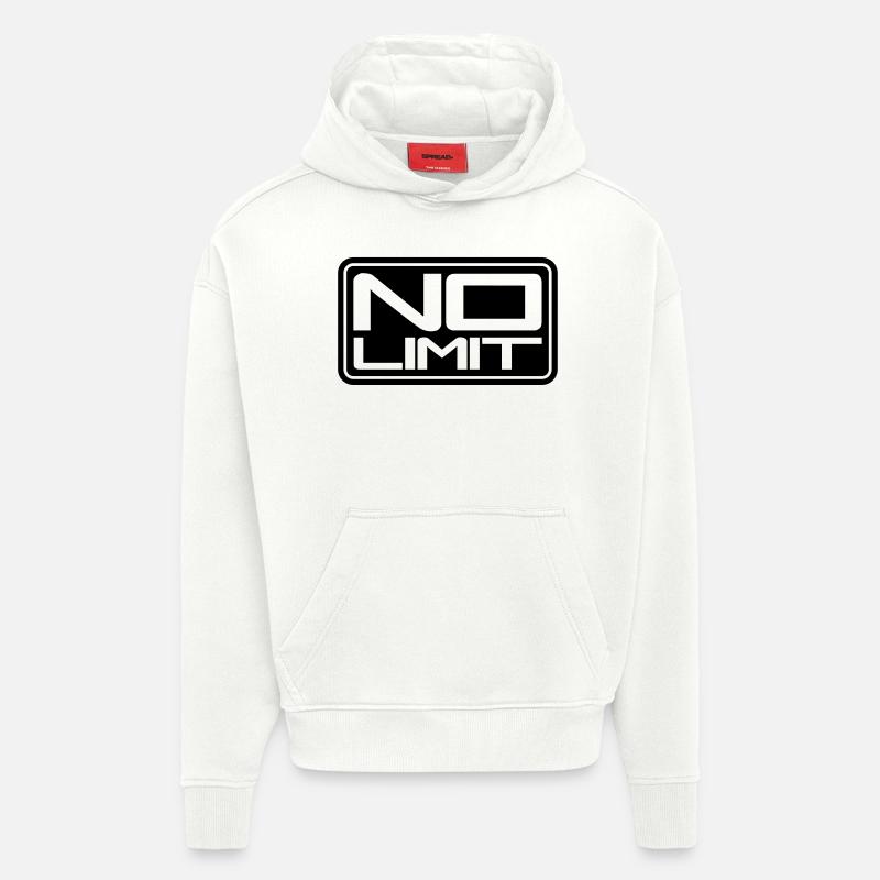 No Limit Shield - Sweat à capuche bio épais oversize fabriqué en UE - OFF WHITE