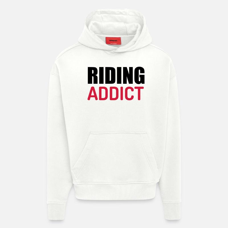 Equitation / Cheval / Cavalier / Equestre - Sweat à capuche bio épais oversize fabriqué en UE - OFF WHITE