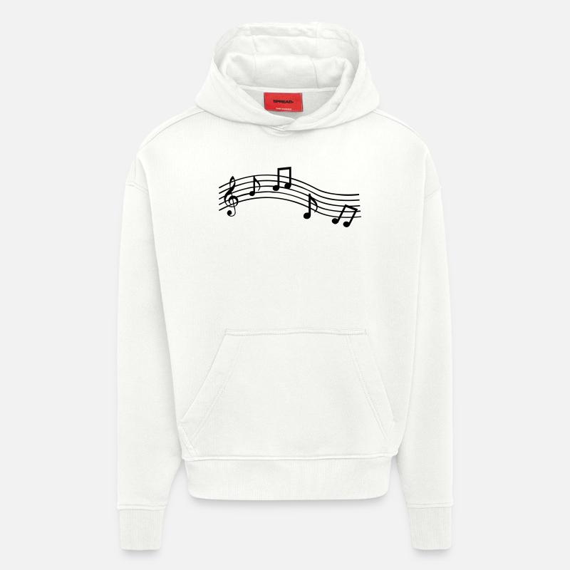 notenspiel_01 - Sweat à capuche bio épais oversize fabriqué en UE - OFF WHITE