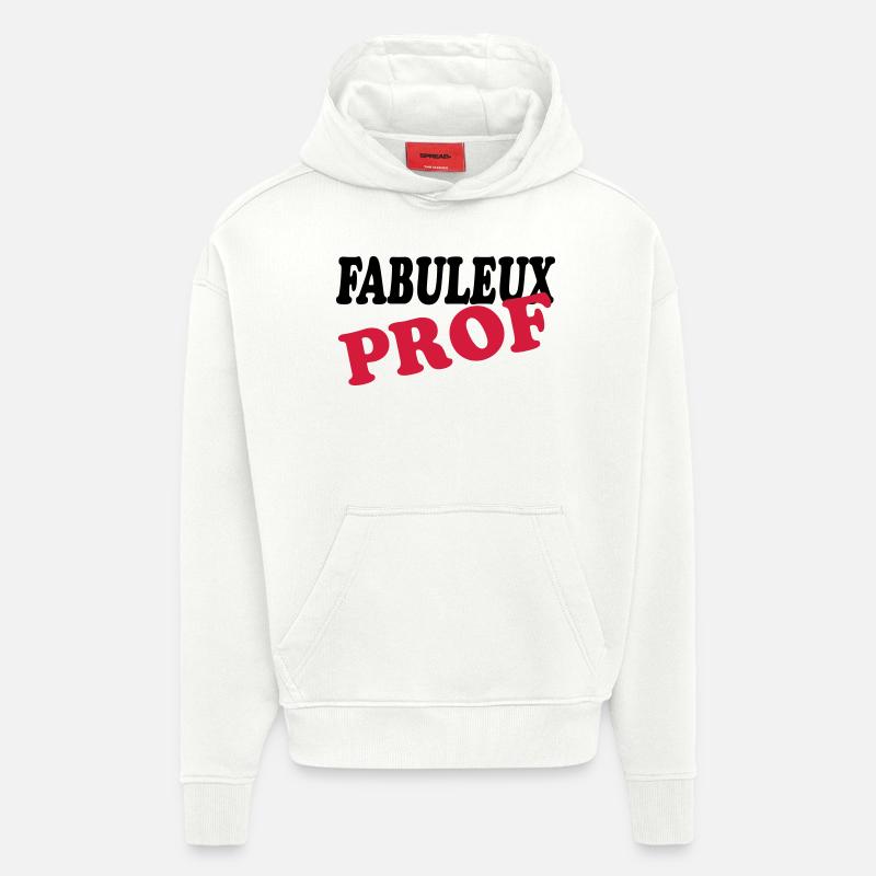 FABULEUX PROF - Sweat à capuche bio épais oversize fabriqué en UE - OFF WHITE