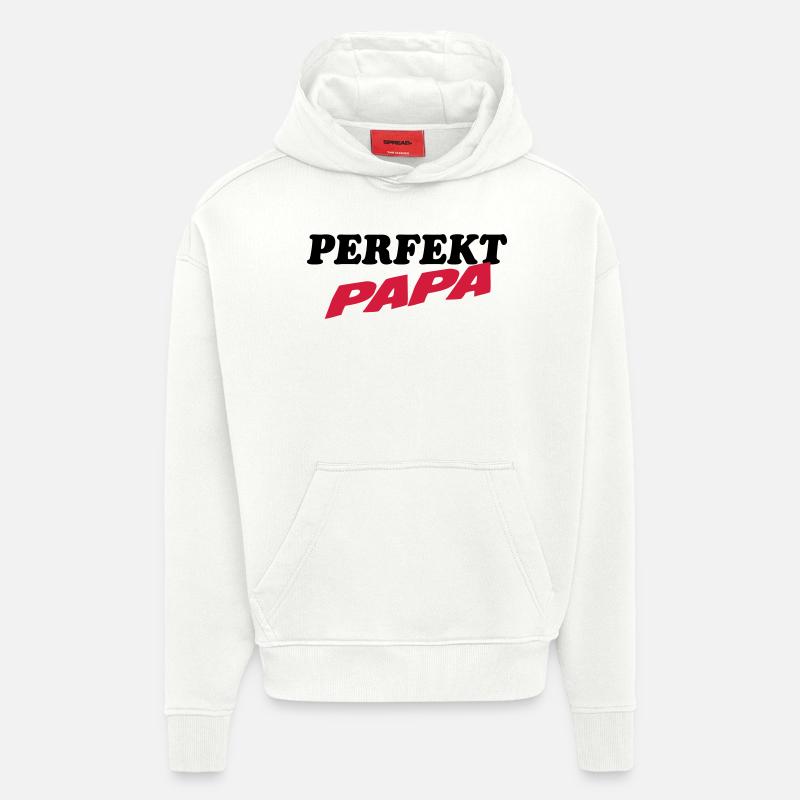 PERFEKT PAPA - Sweat à capuche bio épais oversize fabriqué en UE - OFF WHITE