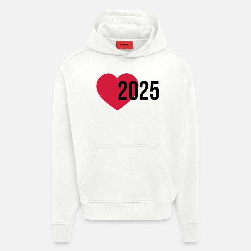 Cœur 2025 - Sweat à capuche bio épais oversize fabriqué en UE - OFF WHITE