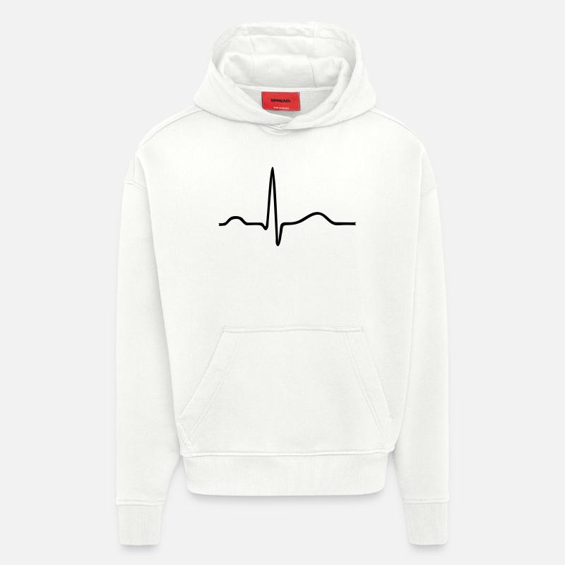 Sinusrhythmus EKG Herzschlag - Hoodie- made by SPREAD  - OFF WHITE