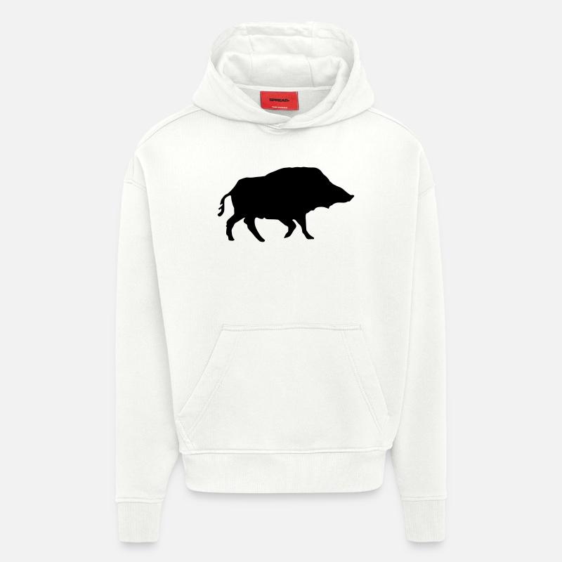 Boar - Sweat à capuche bio épais oversize fabriqué en UE - OFF WHITE