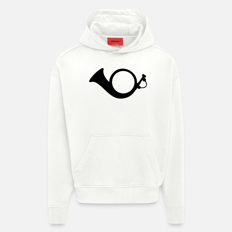 Cuivres de posthorn - Sweat à capuche bio épais oversize fabriqué en UE - OFF WHITE