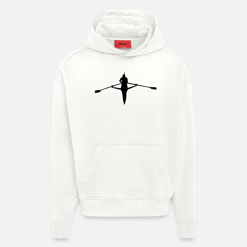 Rowing Single Silhouette - Sweat à capuche bio épais oversize fabriqué en UE - OFF WHITE