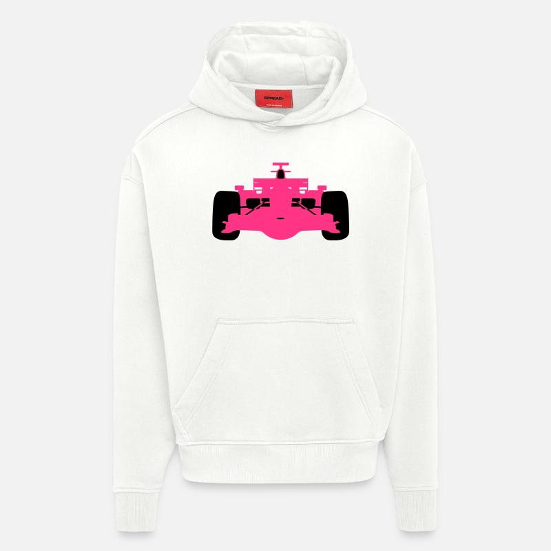 F1 # 4 - Sweat à capuche bio épais oversize fabriqué en UE - OFF WHITE