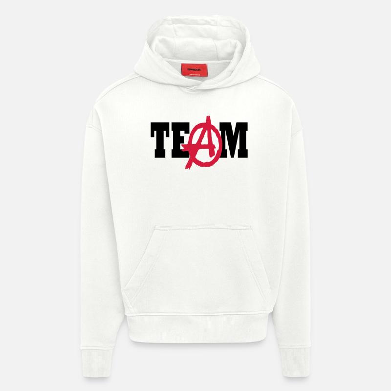 un graffiti d'équipe - Sweat à capuche bio épais oversize fabriqué en UE - OFF WHITE