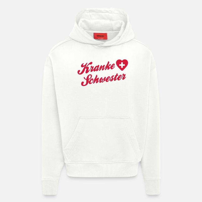 sœur malade - infirmière - Carnaval - Sweat à capuche bio épais oversize fabriqué en UE - OFF WHITE