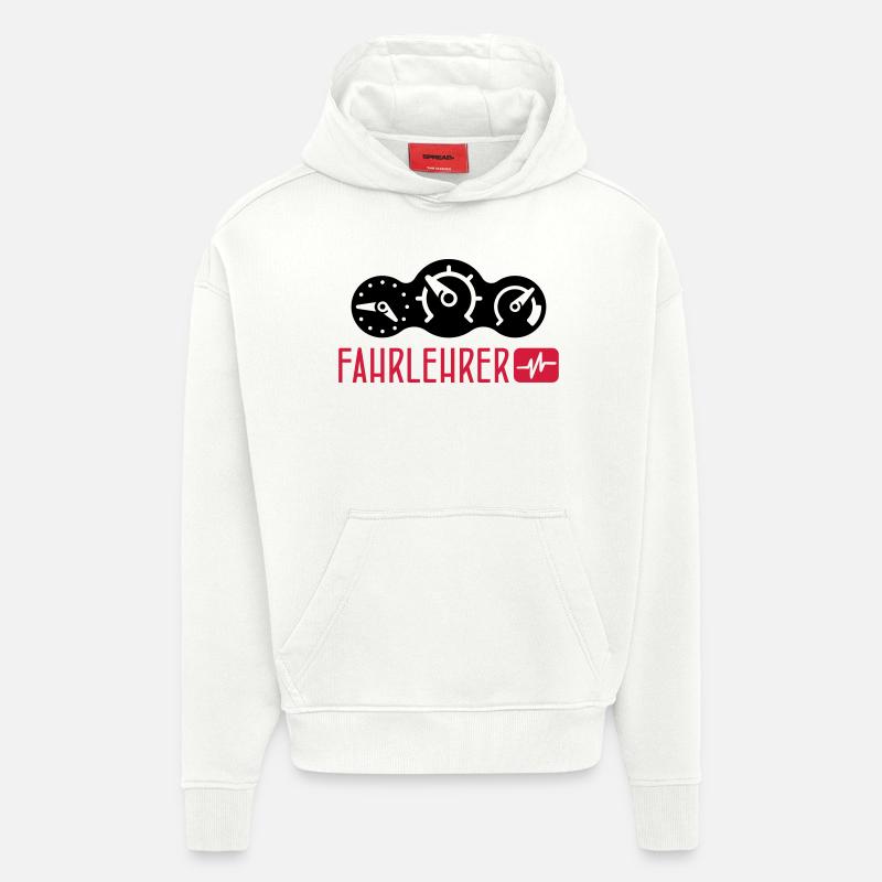 Instructeur de conduite - Sweat à capuche bio épais oversize fabriqué en UE - OFF WHITE