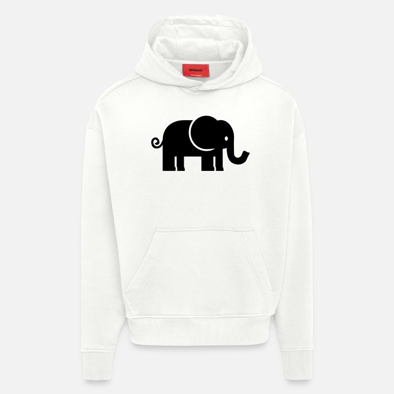 Elefant - Hoodie- made by SPREAD  - OFF WHITE