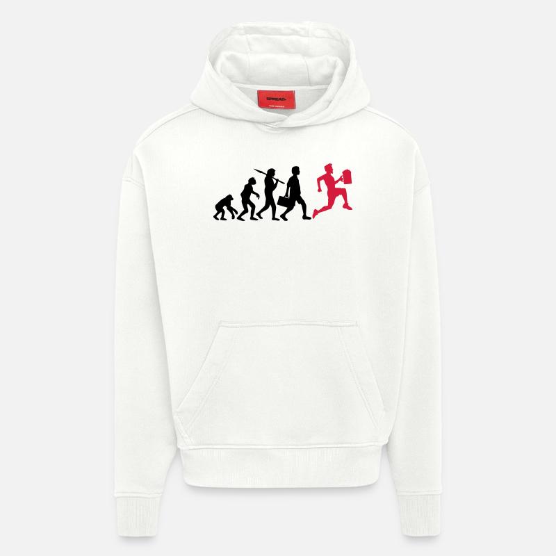 Evolution Bier Rennen Saufen - Hoodie- made by SPREAD  - OFF WHITE