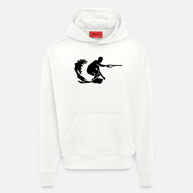 Wakeboard - Sweat à capuche bio épais oversize fabriqué en UE - OFF WHITE