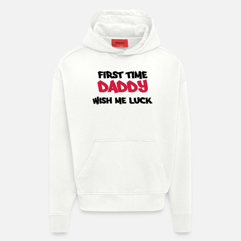 First time Daddy - Sweat à capuche bio épais oversize fabriqué en UE - OFF WHITE
