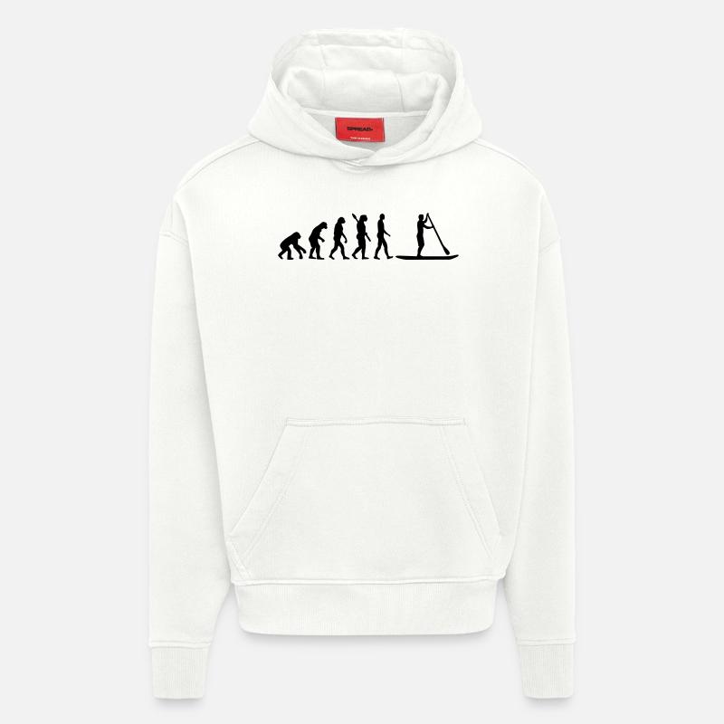 Evolution Stand up paddling - Sweat à capuche bio épais oversize fabriqué en UE - OFF WHITE