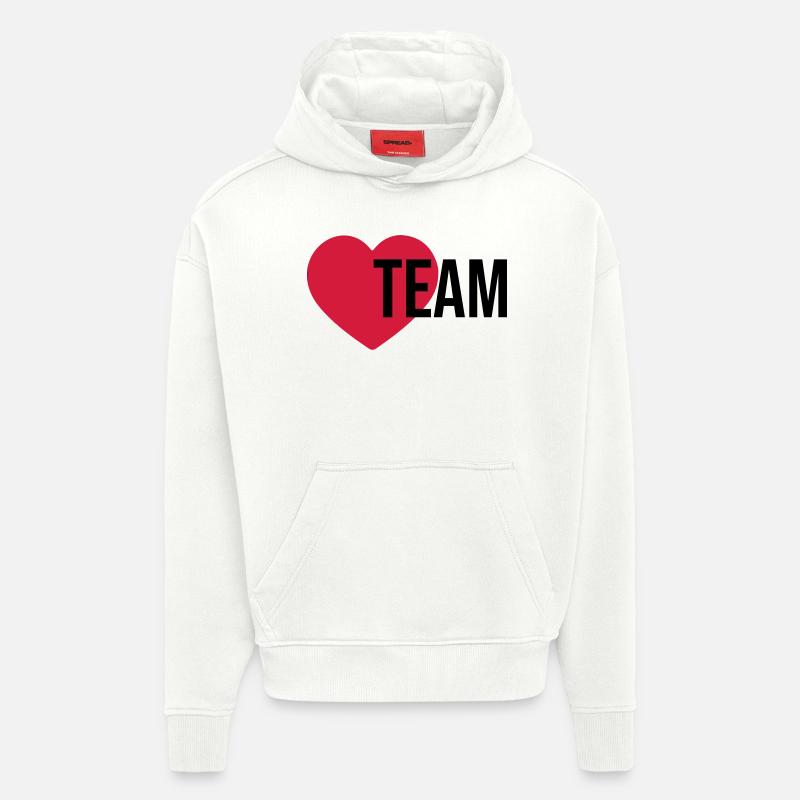 Icône du cœur de l’équipe - Sweat à capuche bio épais oversize fabriqué en UE - OFF WHITE