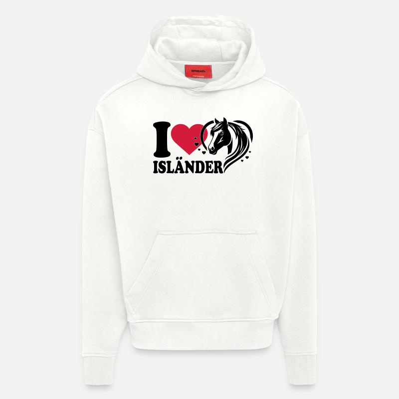 I love Pferd Isländer - Hoodie- made by SPREAD - OFF WHITE