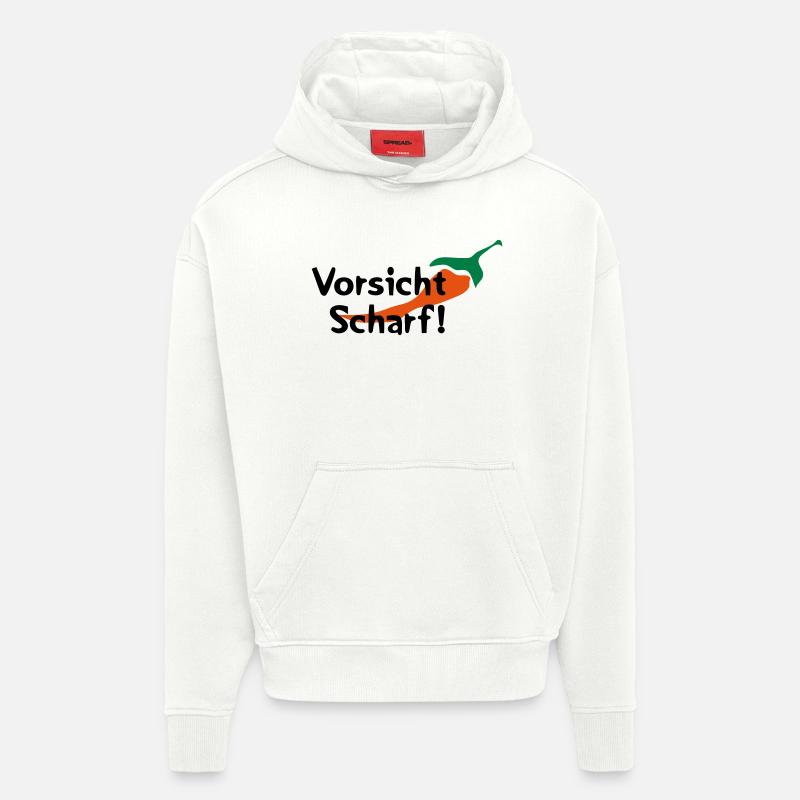 Vorsicht Scharf! - Hoodie- made by SPREAD  - OFF WHITE