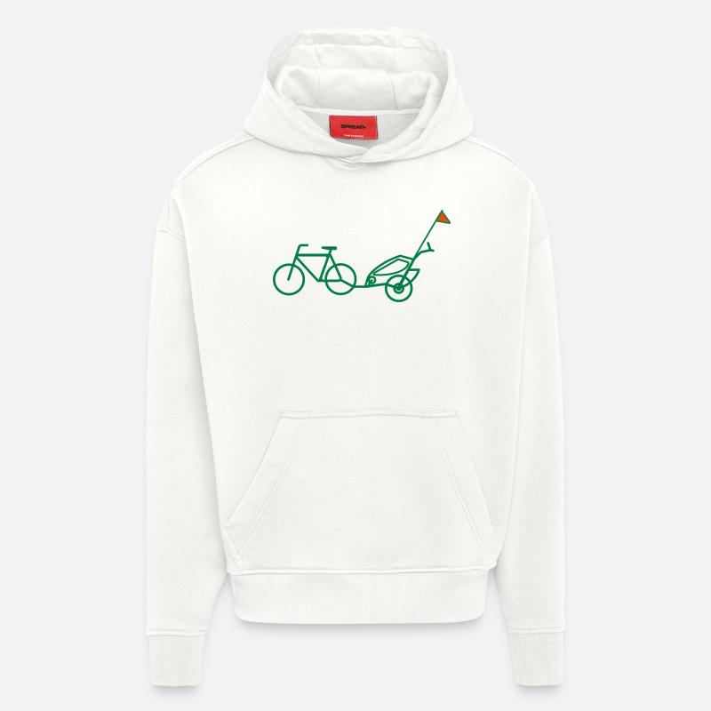Remorque de vélo - Sweat à capuche bio épais oversize fabriqué en UE - OFF WHITE