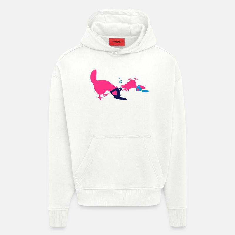 coffee addicted chicken - Hoodie- made by SPREAD  - OFF WHITE