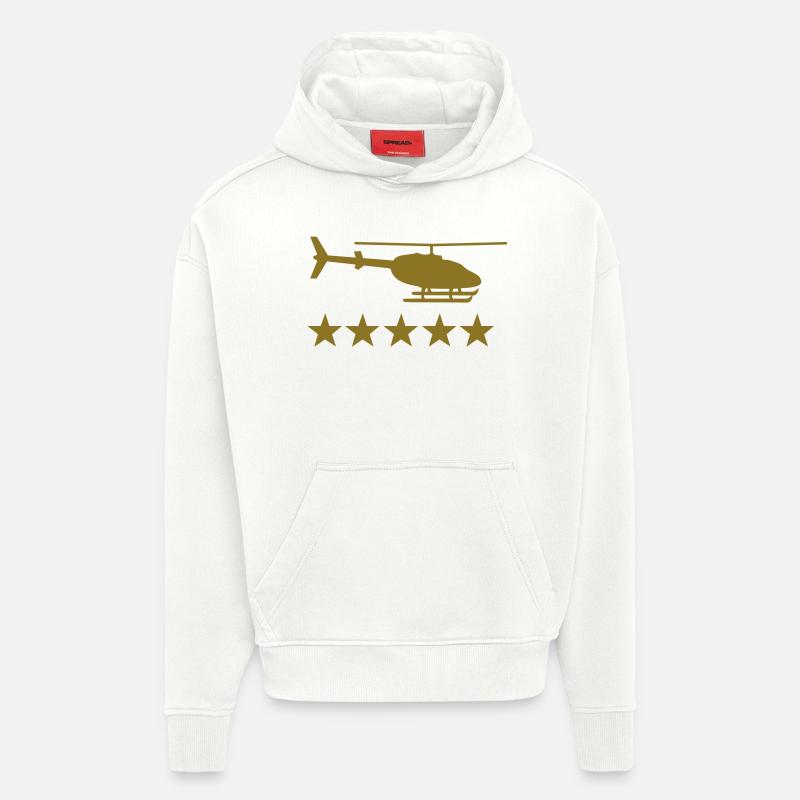 heli 5 star - Sweat à capuche bio épais oversize fabriqué en UE - OFF WHITE