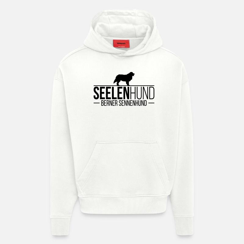 BOUVIER BERNOIS chien âme - Sweat à capuche bio épais oversize fabriqué en UE - OFF WHITE