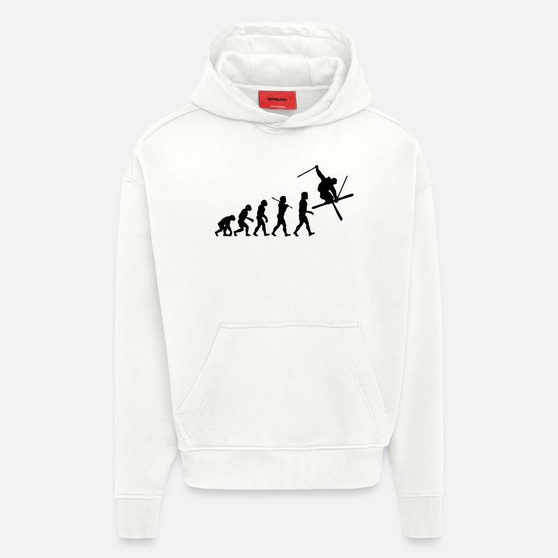 Ski Evolution - Sweat à capuche bio épais oversize fabriqué en UE - OFF WHITE
