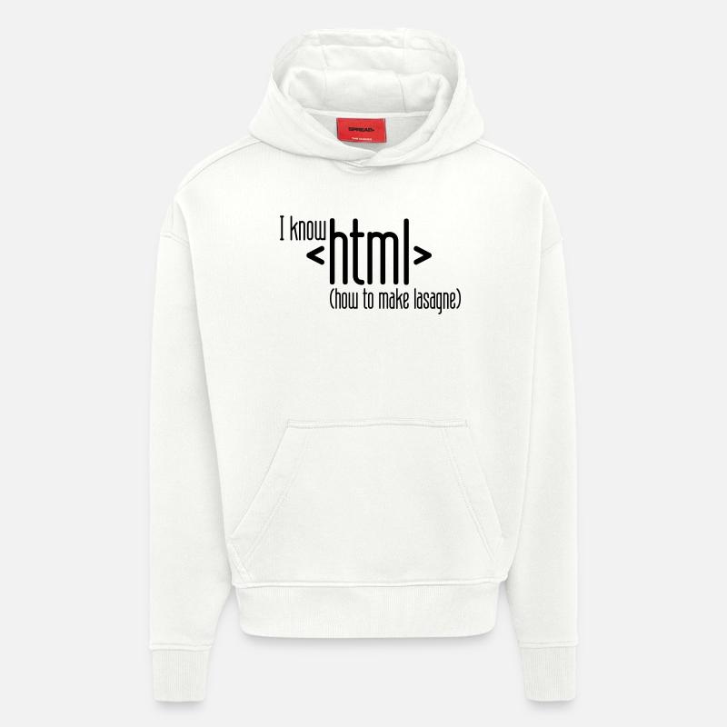 I know HTML - Hoodie- made by SPREAD  - OFF WHITE